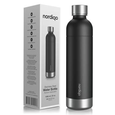 Imagem de Nordiqo Garrafa de carbonatação de aço inoxidável de 945 ml | Compatível com Aarke Carbonator 3, Sodastream (exceto modelo Aqua Fizz + Jet) e muitos outros | Pode ser lavado na lava-louças, sem data