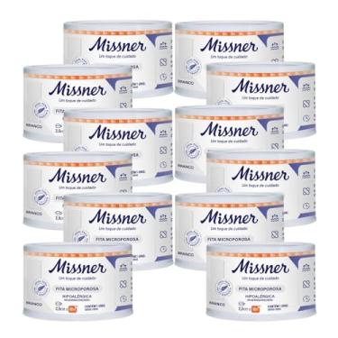 Imagem de Fita Microporosa Hipoalérgica Branca 2,5 cm x 10 m (MISSNER) - KIT COM 12 UNIDADES