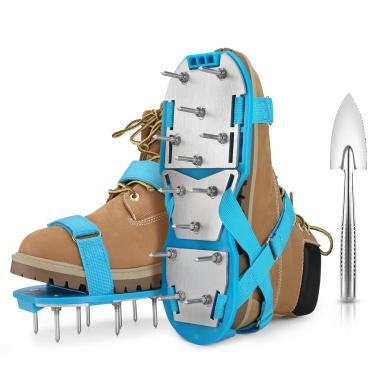 Imagem de Opmeiro Sapatos aeradores de gramado – Par de sapatos de aeração de solo totalmente montado – Ferramenta de aerador de tamanho único para aeração de pátio, jardim, grama