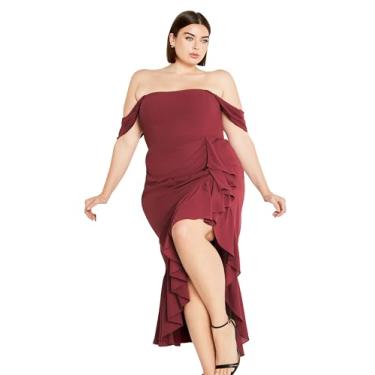 Imagem de City Chic Vestido maxi rosabella plus size com ombros de fora em granada, Granada, 25 Plus Size