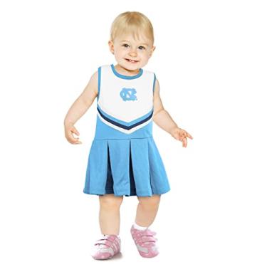 Imagem de Little King Vestido feminino NCAA para bebês/crianças pequenas, uma peça, Team Cheer Jumper - North Carolina Tar Heels-4T