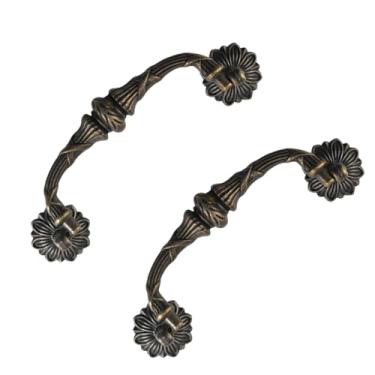 Imagem de Puxador de gaveta antigo, puxadores de porta, puxadores de gaveta, alça de liga de mobília, puxadores de armário vintage, puxador retrô (2, tipo 9)