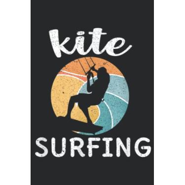 Imagem de Vintage Kiteboarding Kitesurfing Water Sports Kiteboarder Art: Lined Journal Notebook To Do Schedule, Medium 6x9 Inches, 100 Pages, Printed Cover