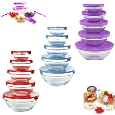 Imagem de Conjunto de 5 Potes de Vidro Herméticos, Tampa de Vedação, para Organização de Cozinha