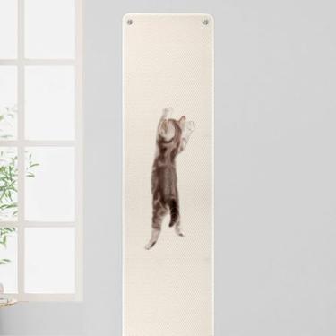 Imagem de FHTONGE Tapete de escalada espesso para gatos de 177 x 40 cm com 16 pregos fixos, almofada extra grande para arranhar gatos na parede, arranhador de gato escalado para móveis, protetor de sofá (branco
