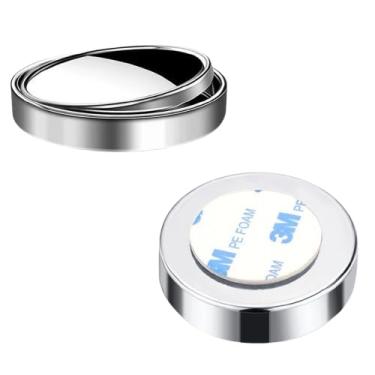 Imagem de Par Espelho Retrovisor Auxiliar Ponto Cego Universal convexos redondos de vidro HD 50mm