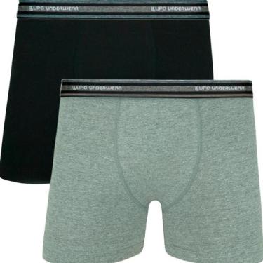 Imagem de Kit Com 2 Cuecas Boxer De Algodão Da Lupo Ref. 523, Cinza, Preto, M