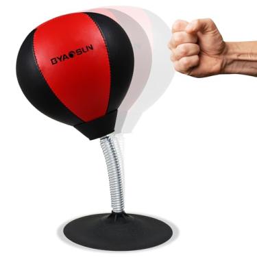 Imagem de Saco de pancadas de mesa, bolsa de boxe portátil com ventosa forte, bolas rápidas, para treinamento de alívio de estresse, boxe em casa ou escritório, presente divertido para a família, chefe ou