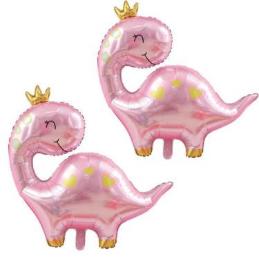 Imagem de Balão de Dinossauro Rosa SAMOKA (97cm) - Ideal para Festa de Aniversár