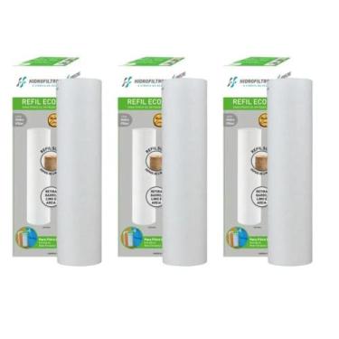 Imagem de Kit 03 Un Refil Original Hidrofiltros P/ Filtro Eco 9.3/4