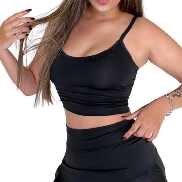 Imagem de Top Alcinha Sem Bojo Academia Fitness Suplex - Fits Life, Preto, M
