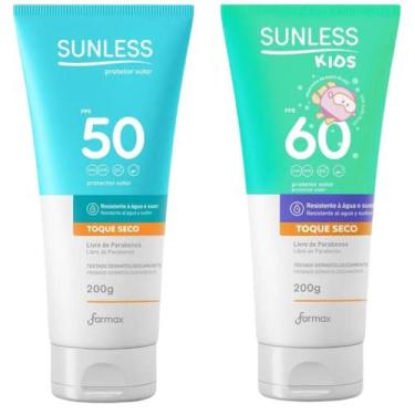 Imagem de Protetor solar fps50 200g+kids fps60 200g sunless toque seco - FARMAX