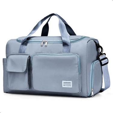 Imagem de Mala Bolsa de Mão Ombro Feminina para Viagem Grande Espaçosa - M3M, Az