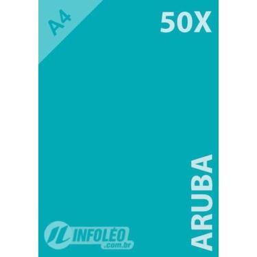 Imagem de 50 Folhas Papel Color Plus Aruba (Azul Turquesa A4 180g