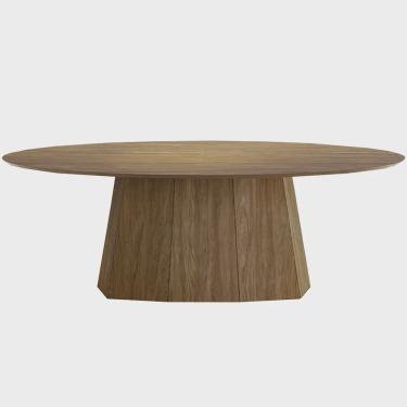 Imagem de Mesa Sala de Jantar 8 Lugares 218cm Tampo Oval Talocan Nogueira G13 - Gran Belo