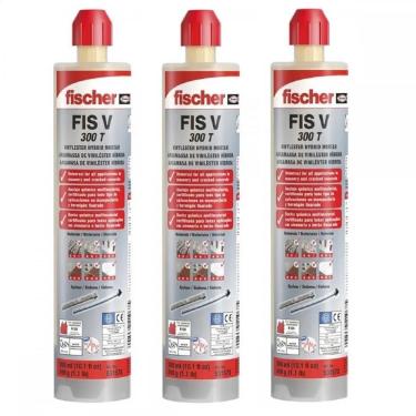 Imagem de 03 Chumbador Bucha Quimica Fischer Fis V 300 T -300Ml/490 Gr