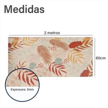 Imagem de Passadeira de Cozinha Kapazi Flex Ultra Absorvente, Folhagem, 2m x 60c
