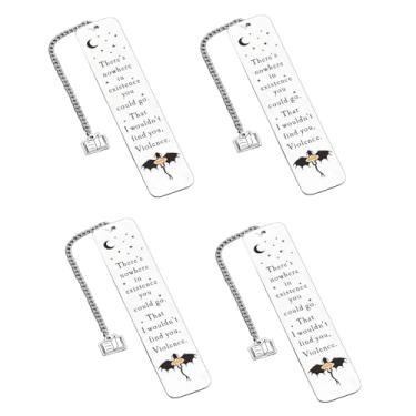 Imagem de 4 marcadores de livro de dragão para homens, marcador de livro de dragão quarta asa, marcador de livro de metal de dragão voador com borla, marcadores de livro para homens de leitura, presentes para