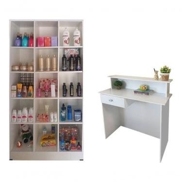 Imagem de Expositor Colméia Bia 15 Nichos Balcão Recepção Magia Branco