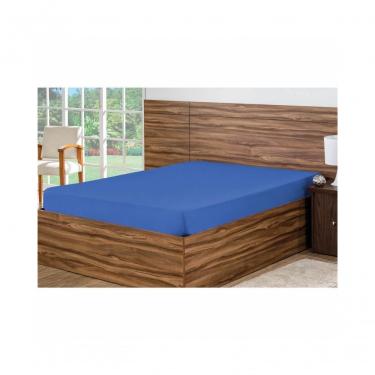 Imagem de Lençol Avulso 1 Pç Queen com Elástico Azul Bordados Ricardo