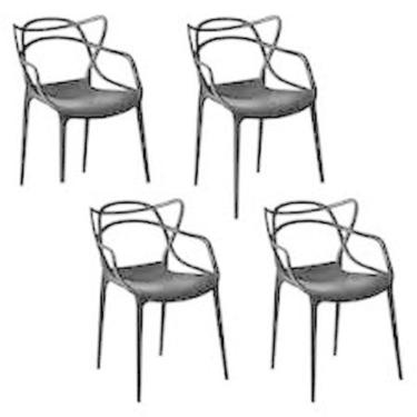 Imagem de Kit C/ 4 Cadeiras Allegra Masters 100% Polipropileno Preta