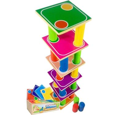 Imagem de Jogo Torre Inteligente Em Madeira - Estojo - Colorido - 80122 - Maninho Artesanatos