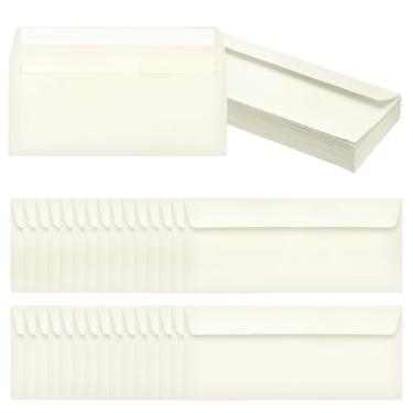 Imagem de PATIKIL Pacote com 60 envelopes de negócios bege nº 10, envelopes coloridos autoselados tamanho carta para convites de escritório de correspondência, 10 x 23 cm
