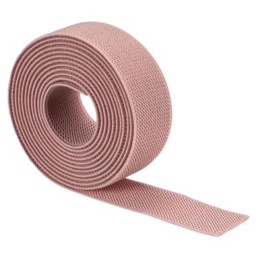 Imagem de Boxonly Faixas elásticas para costura rosa claro 2,5 cm 2 jardas de sarja de malha de alta elasticidade 2,5 cm de largura carretel de dupla face faixa de costura para cinturas, calças, roupas e
