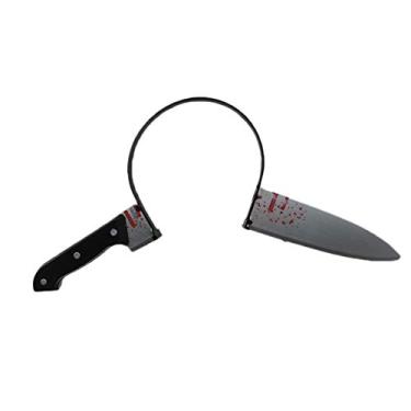 Imagem de NOVELTY GIANT WWW.NOVELTYGIANT.COM Bloody Knife Through The Head Novelty Gag Headband Costume Accessory