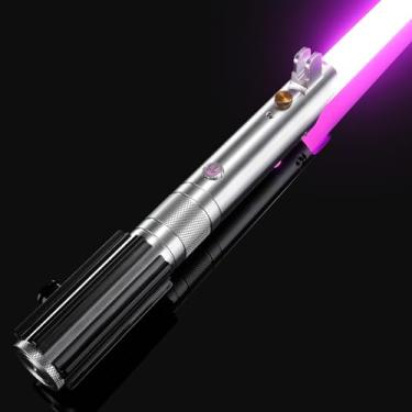 Imagem de CVCBSER Upgrade APP Control Dueling Lightsaber, 34 Sets Sound Effects 12 Light Effects and Infinite Colors Change, Motion Control Premium Metal Light Sabers for Adults Kids (Pixel 34 Sound Fonts-AK)