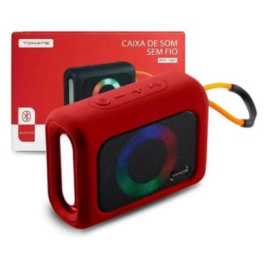 Imagem de Caixa de som bluetooth com led tomate mts1001, Vermelho