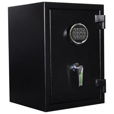 Imagem de Cofre Digital com Proteção Contra Fogo, Teclado Eletrônico e Chave Reserva, Preto