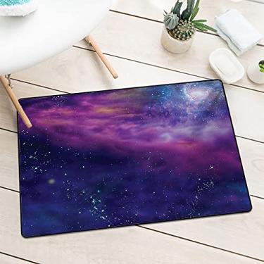 Imagem de Tapete de porta para espaço sideral, durável, tapete de boas-vindas externo interno antiderrapante para entrada, tapete de baixo perfil para quintal, garagem, áreas de alto tráfego L 60 x C 90 cm,