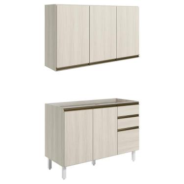 Imagem de Armario Aereo Balcao Pia 120 Cm Mdf Kali Bianco