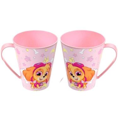 Imagem de 2 Canecas Infantil da Patrulha Canina Rosa 360ml Livre BPA - Plasútil
