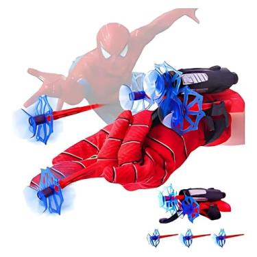 Imagem de Kit Lança Teias Homem Aranha, Luva com Lançador, 3 Dardos com Ventosa, Brinquedo Infantil