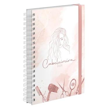 Imagem de Agenda Comercial 2026 Plus Capa Dura Cabeleireira Salão de Beleza Rosê