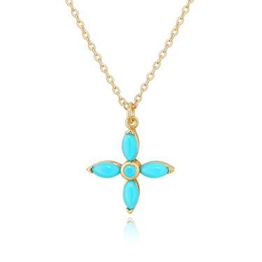 Imagem de BENEIGE Colar feminino delicado, colar com pingente banhado a ouro 14K, joia versátil para presente para todos os dias, festas para mulheres, Latão, Zircão