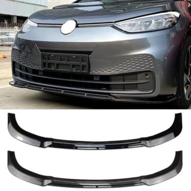 Imagem de Divisor de para-choque dianteiro compatível com kit de carroceria ID.3 Difusor de para-choque dianteiro Spoiler protetor de lábio capa protetora acessórios para carro (aparência de fibra de carbono)