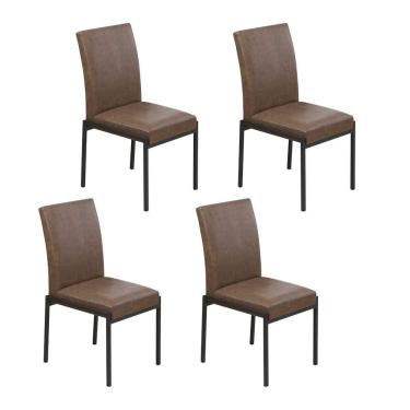 Imagem de Cadeiras para Sala de Jantar 4 Unidades Atenas marrom / preto