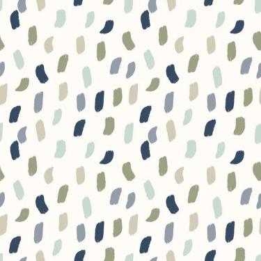 Imagem de Papel De Parede Revoada Mini Pinceladas Azul, Menta E Cinza 4415