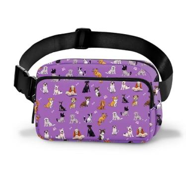 Imagem de Pochete feminina casual, bolsa de cinto, moderna, fácil de guardar, com alça ajustável, viagem, caminhada, corrida, caminhada, Roxa, Medium, Casual