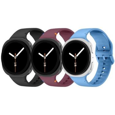 Imagem de Pulseira para Galaxy Watch 8 de 40 mm e 44 mm, para Samsung Galaxy Watch 8/8 Classic de 46 mm e mulheres e homens, pulseira de silicone sem lacunas Correa de substituição para Samsung Watch 8 de 40 44
