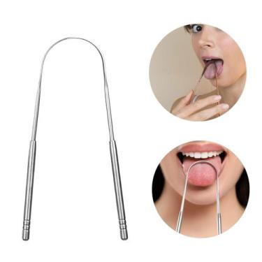 Imagem de 1 Un Raspador Limpador Língua Aço Inoxidável Evita Mau Hálito - Limpad