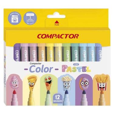 Imagem de Canetinha Hidrográfica Color Pastel 164022 12 Cores - Compactor