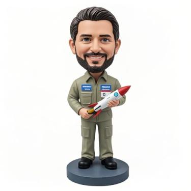 Imagem de Engenheiro aeroespacial personalizado Bobblehead personalizado a partir da foto, presente exclusivo para fãs do espaço, perfeito para namorado, pai, irmão, aniversário e decoração de casa