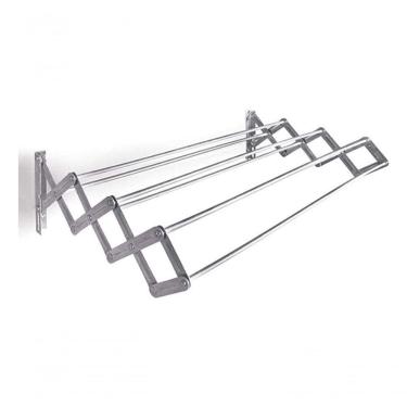 Imagem de Varal Sanfonado De Parede Retrátil 120 Cm Em Alumínio Mor