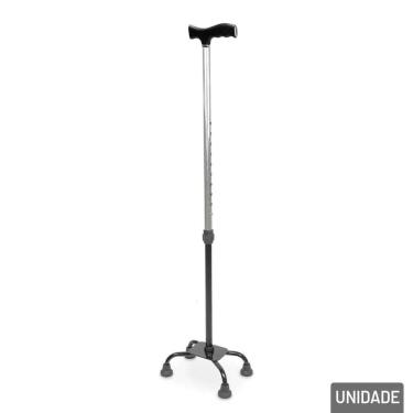 Imagem de Bengala de Alumínio 4 Pontas 90cm Ajustável - Tudo em Caixa