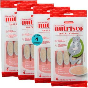 Imagem de Snack cremoso nutrisco gatos 14g atum e caranguejo com 4 un - kit com 