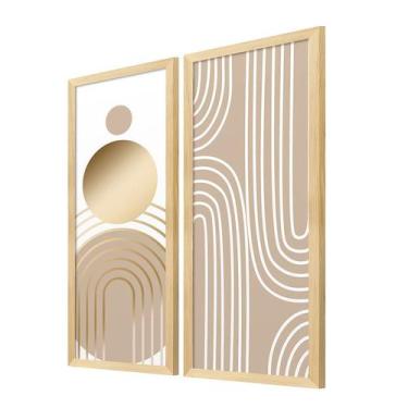 Imagem de Kit 2 Quadros Decorativos Geométrico Minimalista Quarto Sala - Hugart 